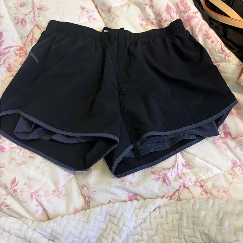 New Balance Black Athletic Shorts Lightweight Elastic Waist